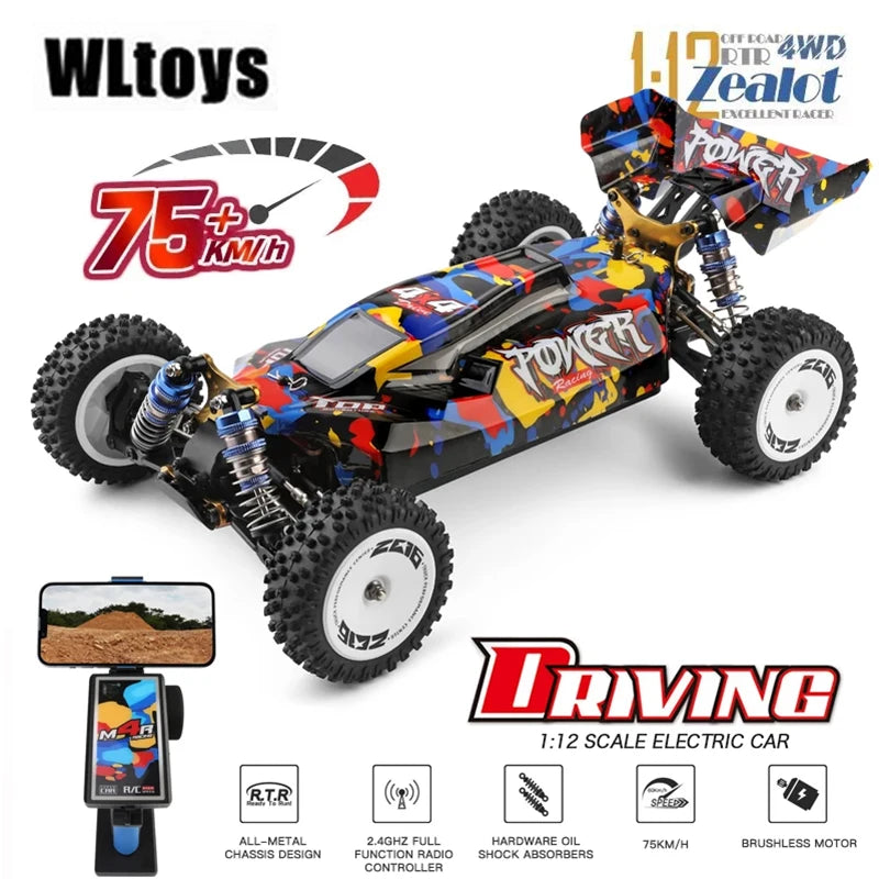 WLtoys 124017 124007 75KM/H  RTR 2.4G Racing RC Car Brushless 4WD Electric High Speed Off-Road Drift Toys For Kids And Adults